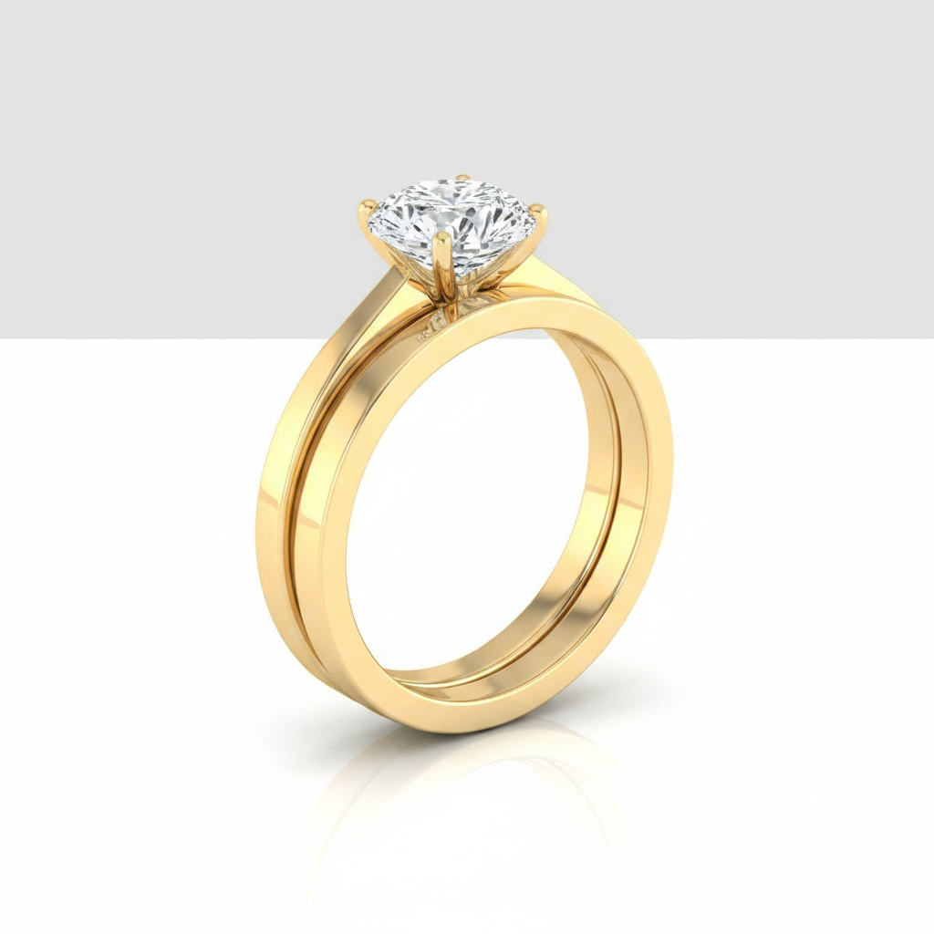 The Carmen Matching Wedding Band, Oval in 18K Yellow Gold