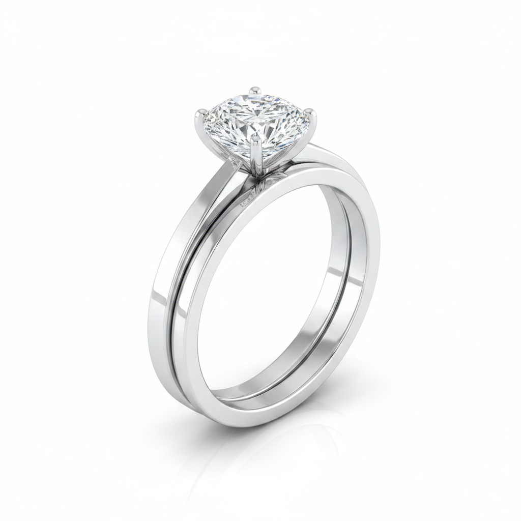 The Carmen Matching Wedding Band, Pear in Platinum