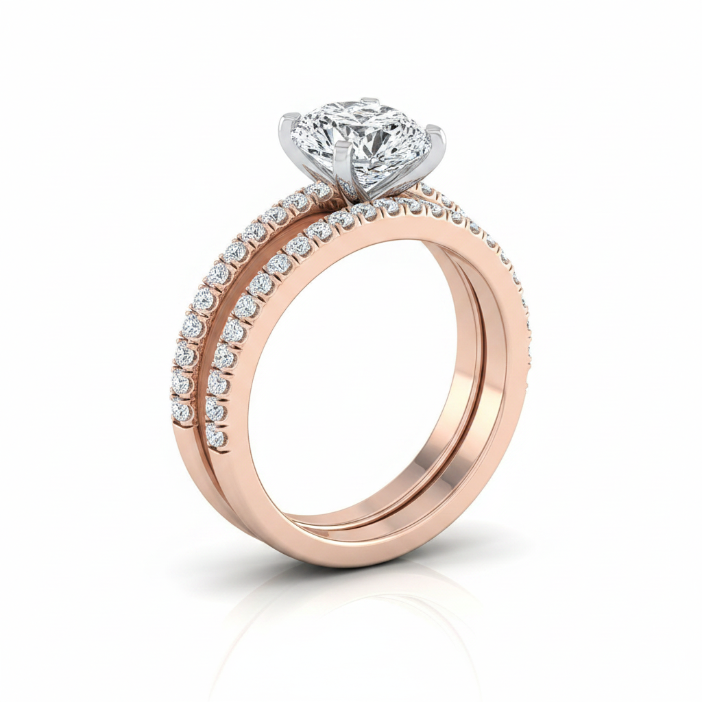 The Carole Matching Wedding Band, Pear in 14K Rose Gold | RockHer