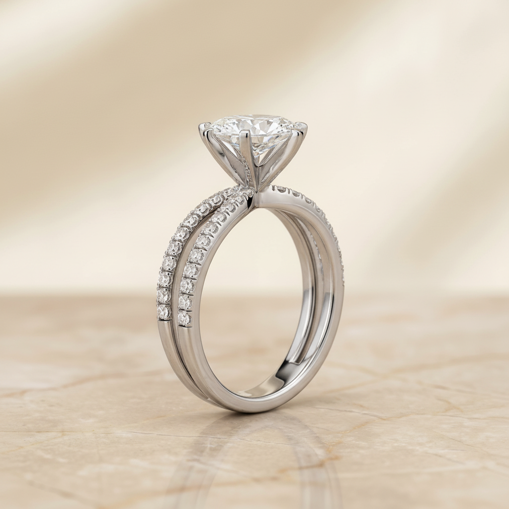 The Carole Matching Wedding Band, Marquise in 18K White Gold | RockHer