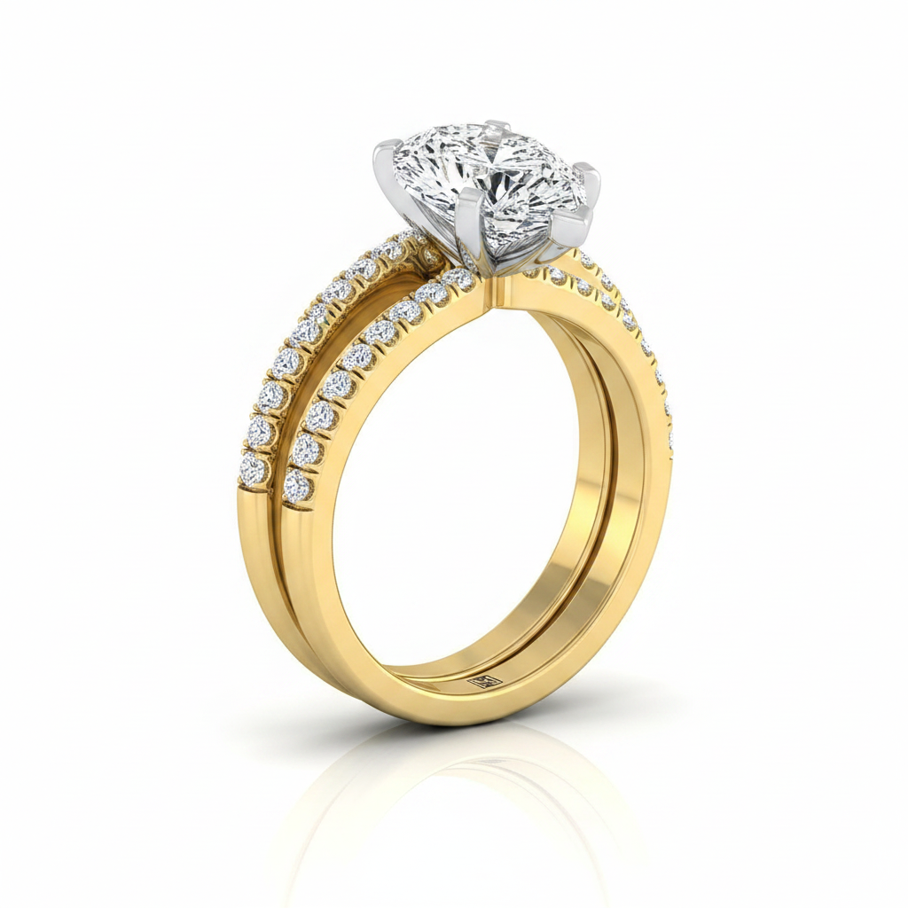 The Carole Matching Wedding Band, Pear in 18K Yellow Gold | RockHer