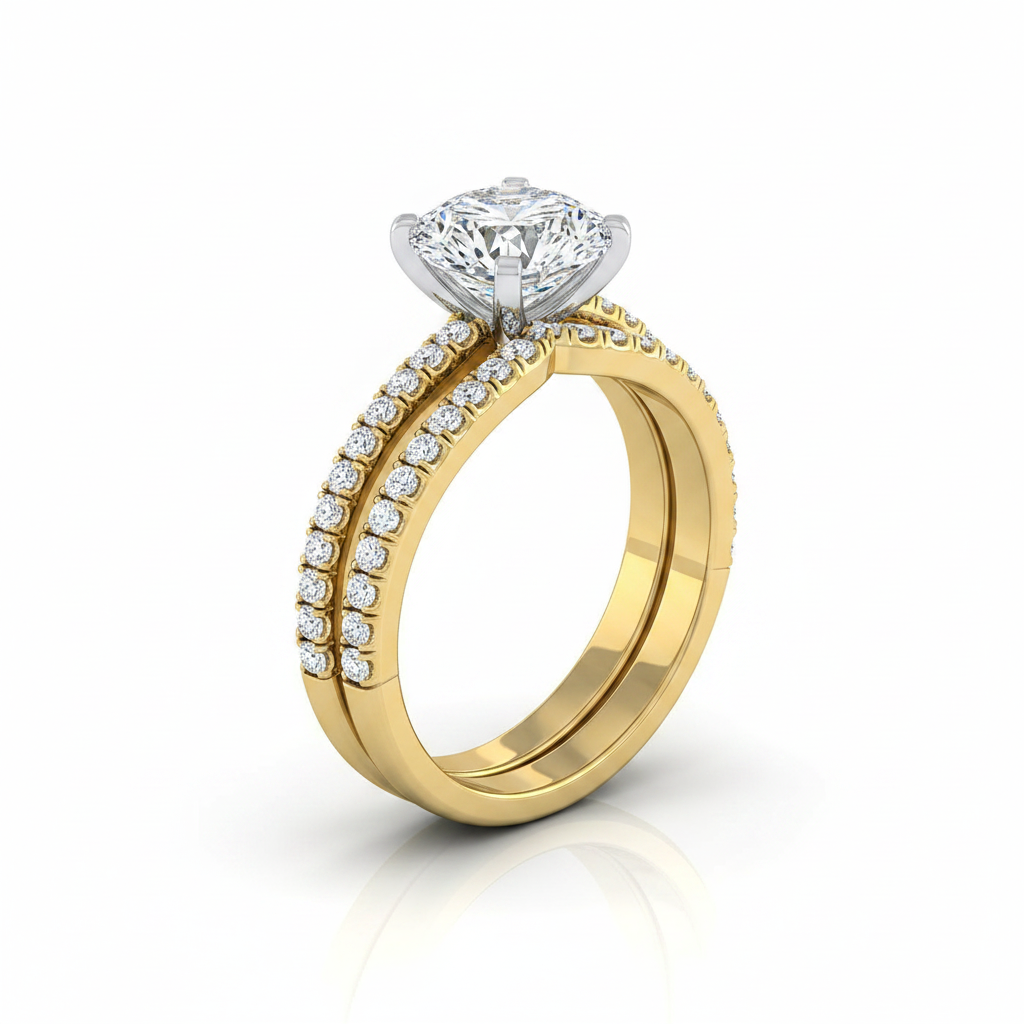 The Carole Matching Wedding Band, Round in 18K Yellow Gold | RockHer
