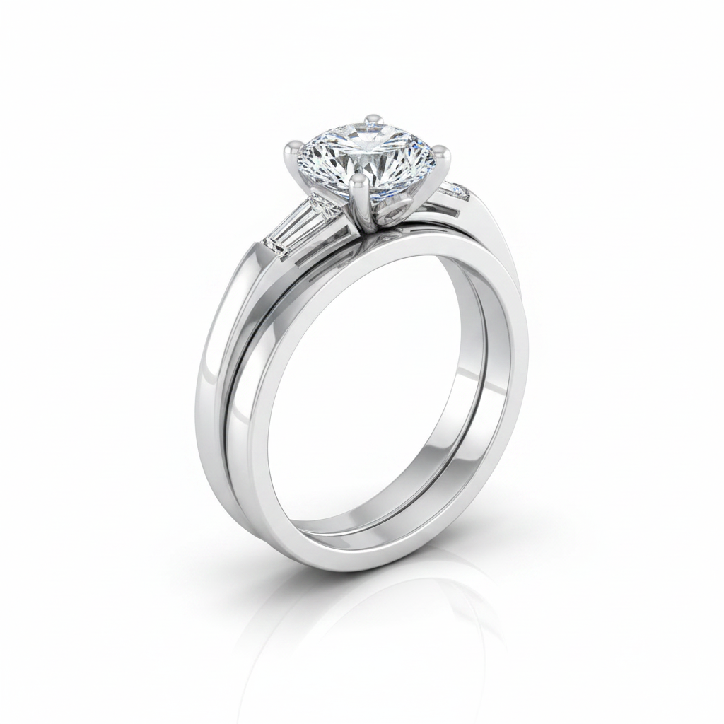 The Caroline Matching Wedding Band, Round in Platinum | RockHer