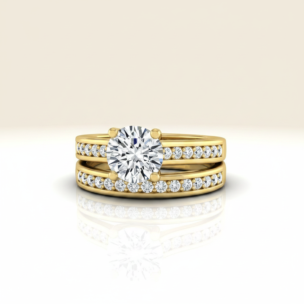 The Celesta Matching Wedding Band, Round in 18K Yellow Gold | RockHer
