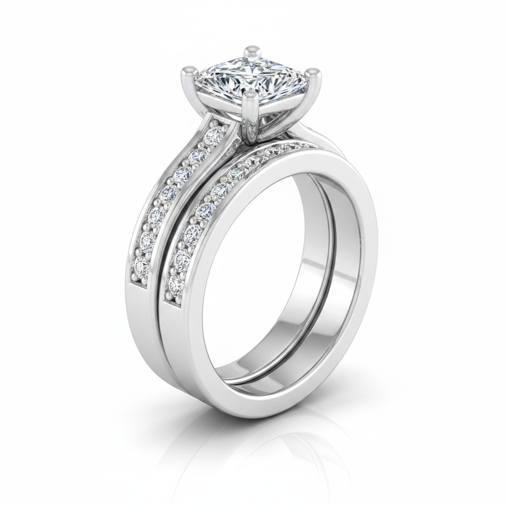 The Celesta Matching Wedding Band, Princess in Platinum | RockHer
