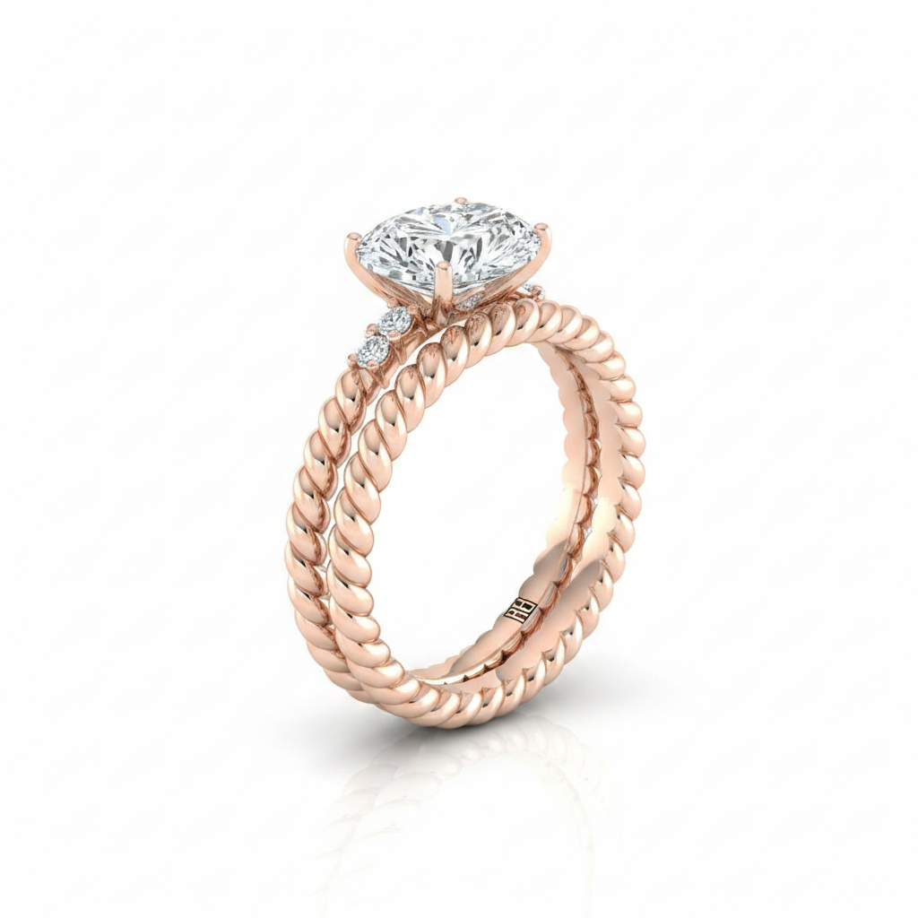 The Charlie Matching Wedding Band, Oval in 14K Rose Gold | RockHer