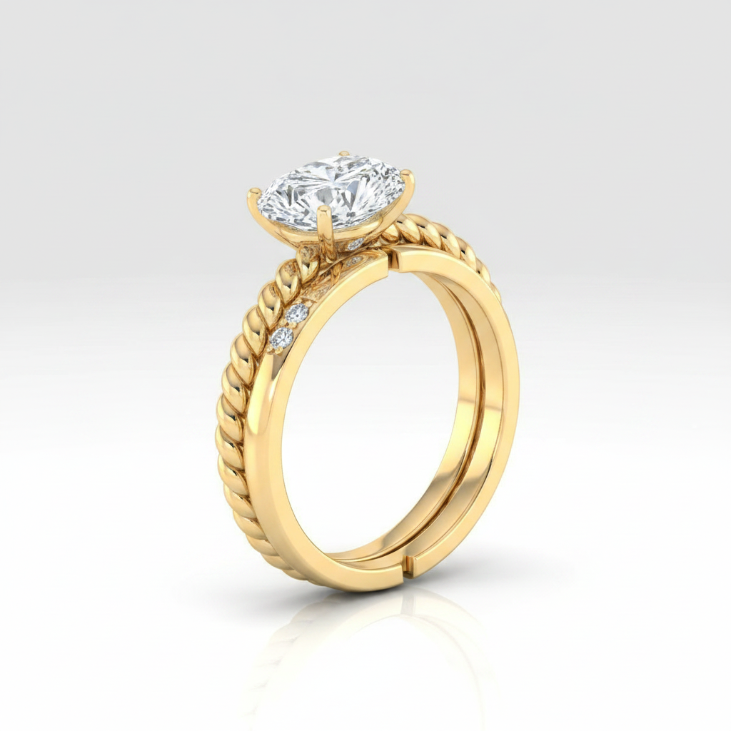 The Charlie Matching Wedding Band, Oval in 18K Yellow Gold | RockHer