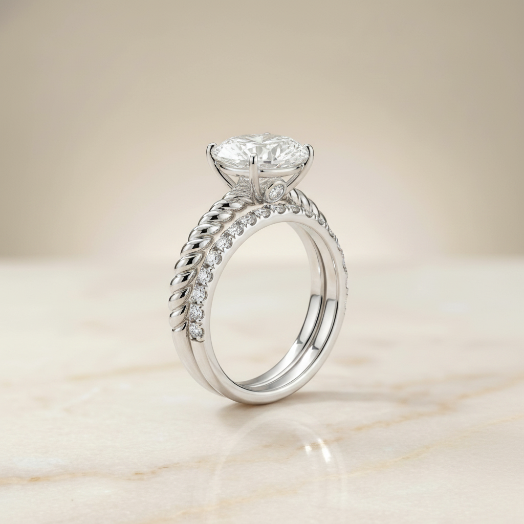 The Charlie Matching Wedding Band, Oval in Platinum | RockHer