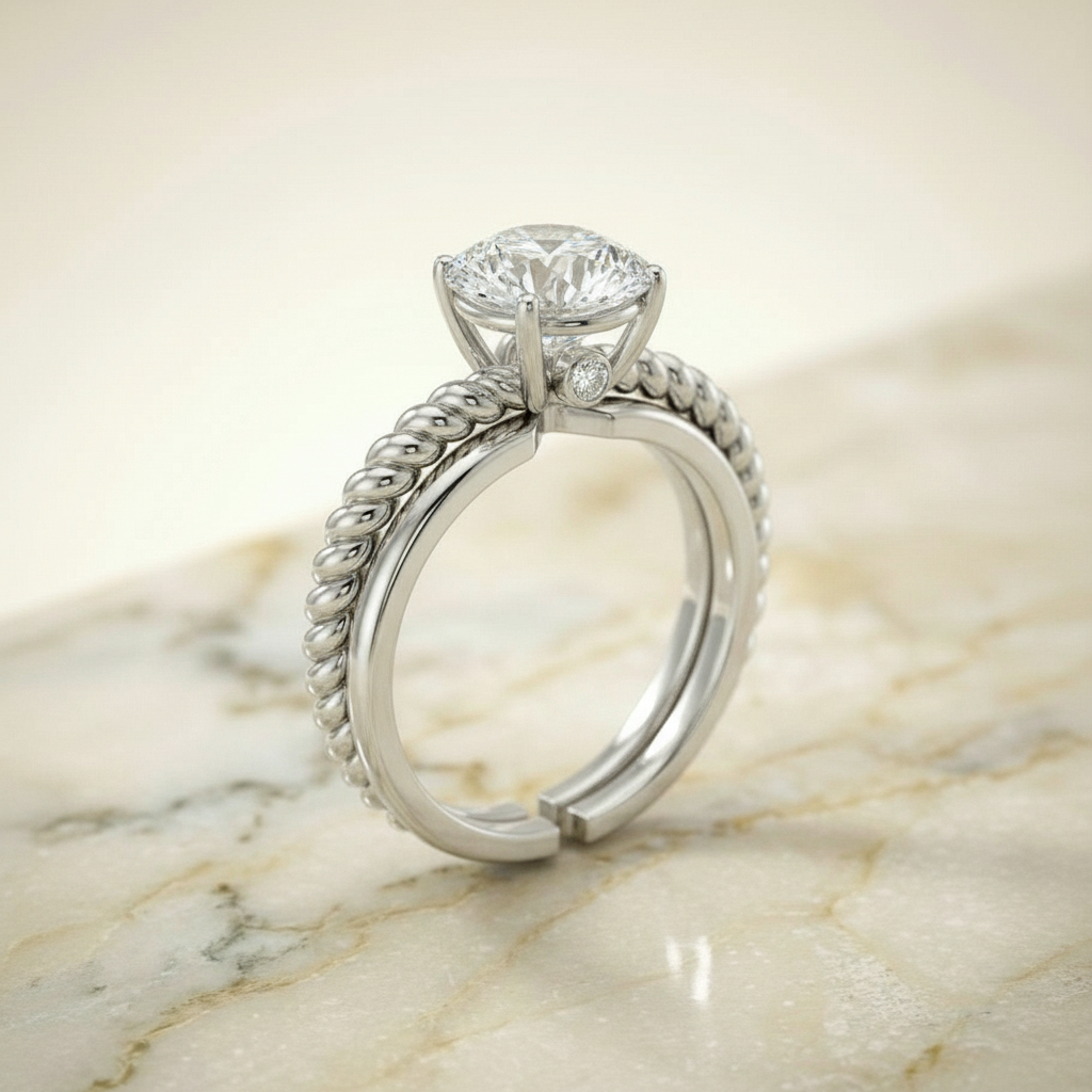 The Charlie Matching Wedding Band, Round in Platinum | RockHer