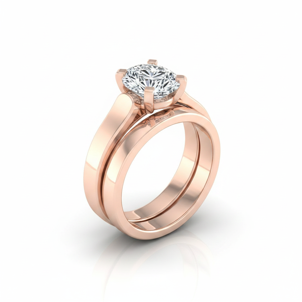 The Charlotte Matching Wedding Band, Oval in 14K Rose Gold