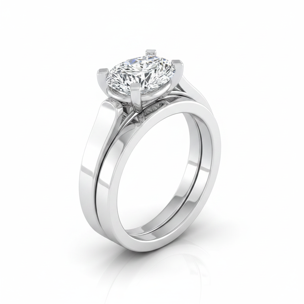 The Charlotte Matching Wedding Band, Pear in 18K White Gold