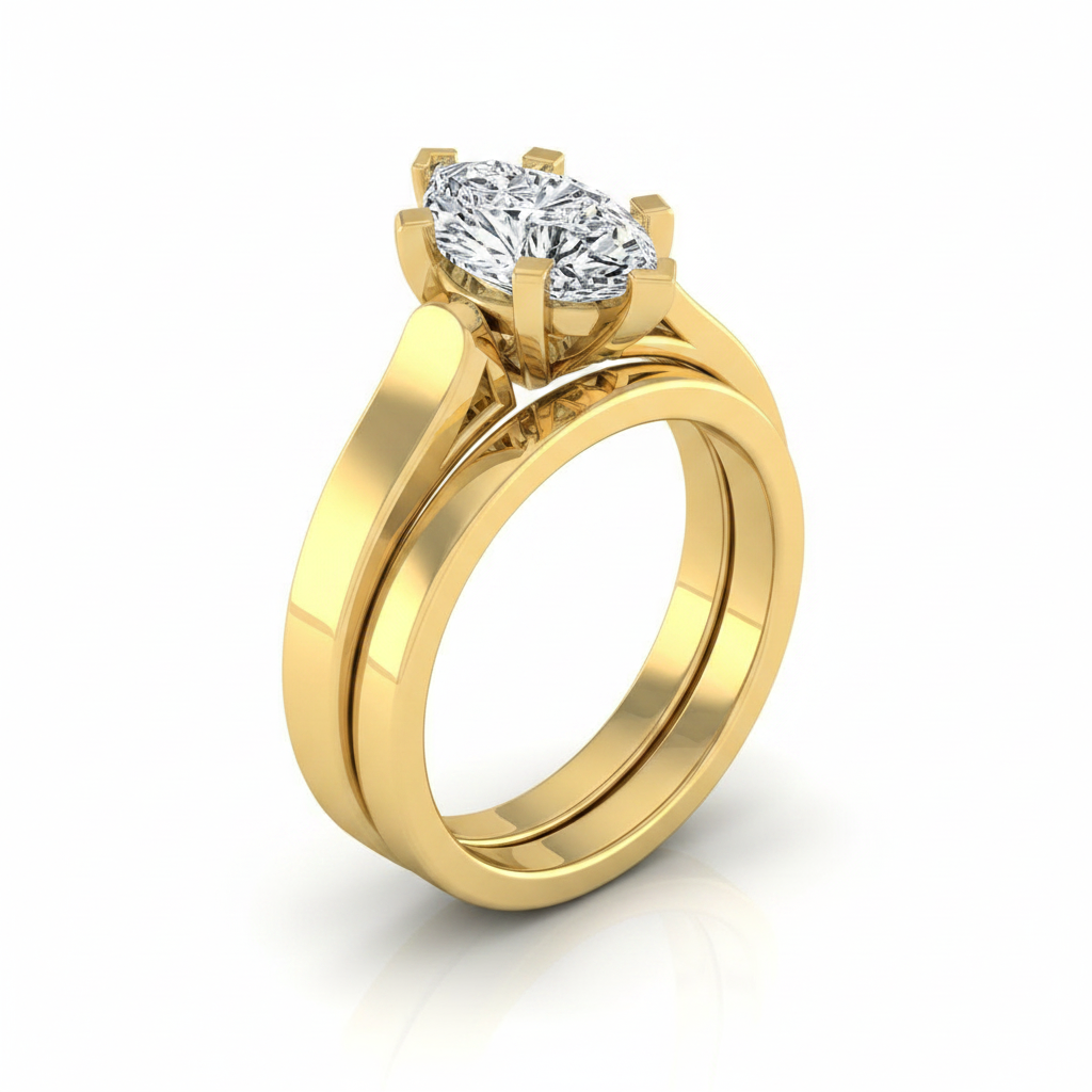 The Charlotte Matching Wedding Band, Marquise in 18K Yellow Gold