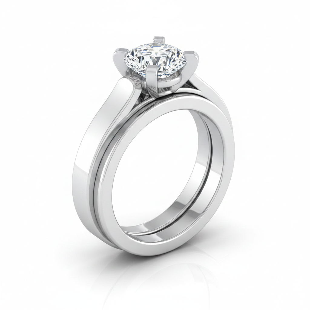 The Charlotte Matching Wedding Band, Cushion in Platinum