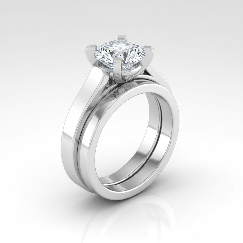 The Charlotte Matching Wedding Band, Round in Platinum