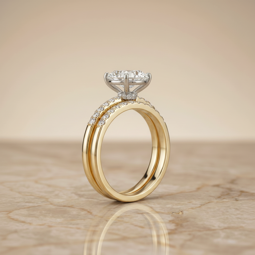 The Cherie Matching Wedding Band, Oval in 18K Yellow Gold | RockHer