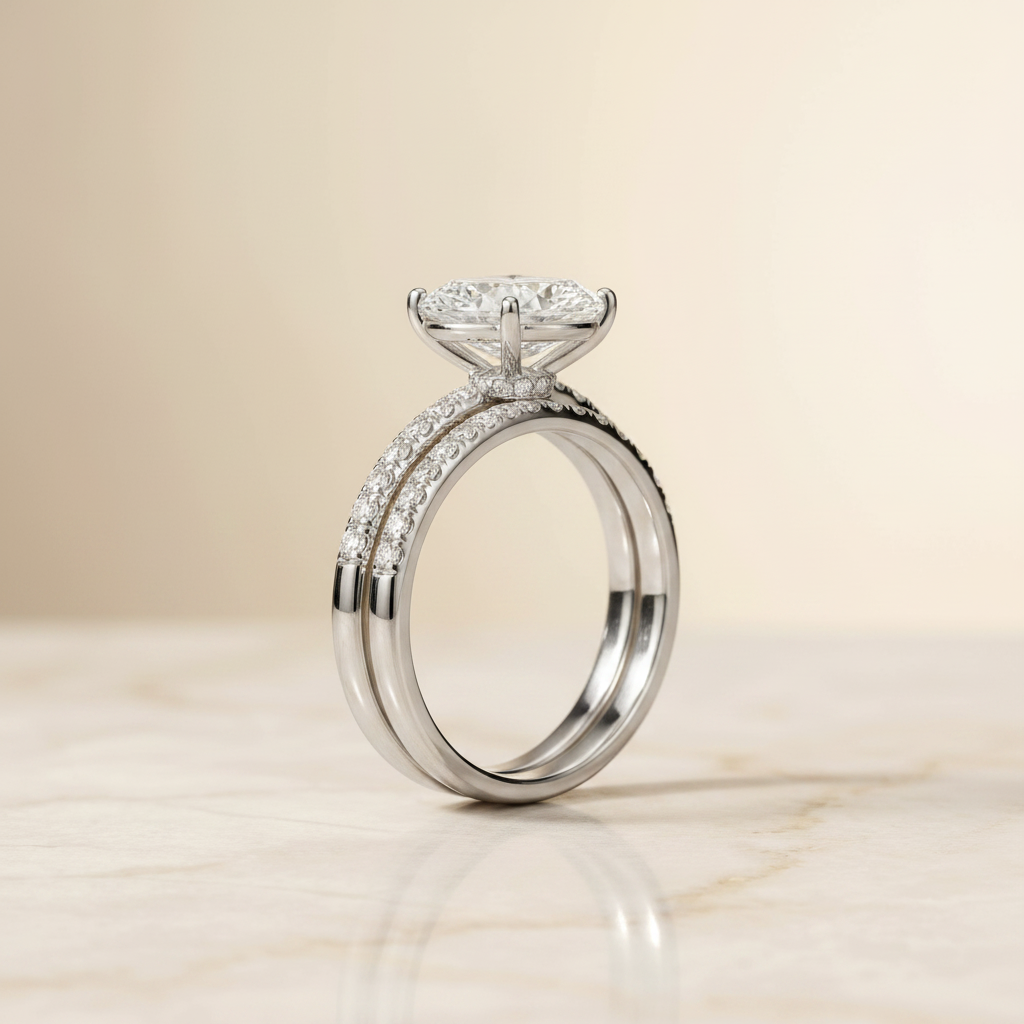 The Cherie Matching Wedding Band, Oval in Platinum | RockHer