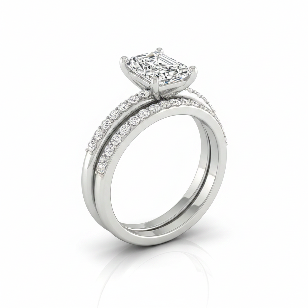 The Cherie Matching Wedding Band, Radiant in Platinum | RockHer