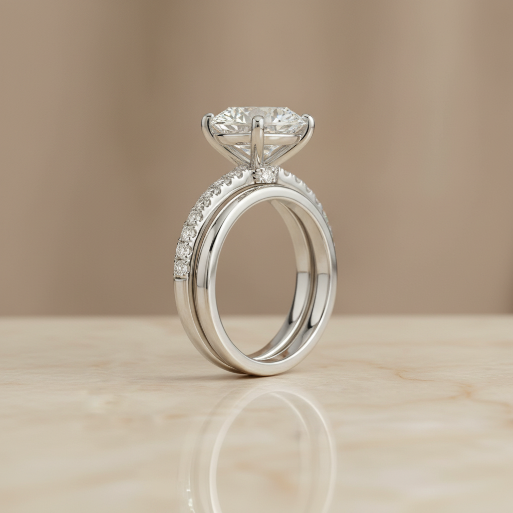 The Cherie Matching Wedding Band, Round in Platinum | RockHer