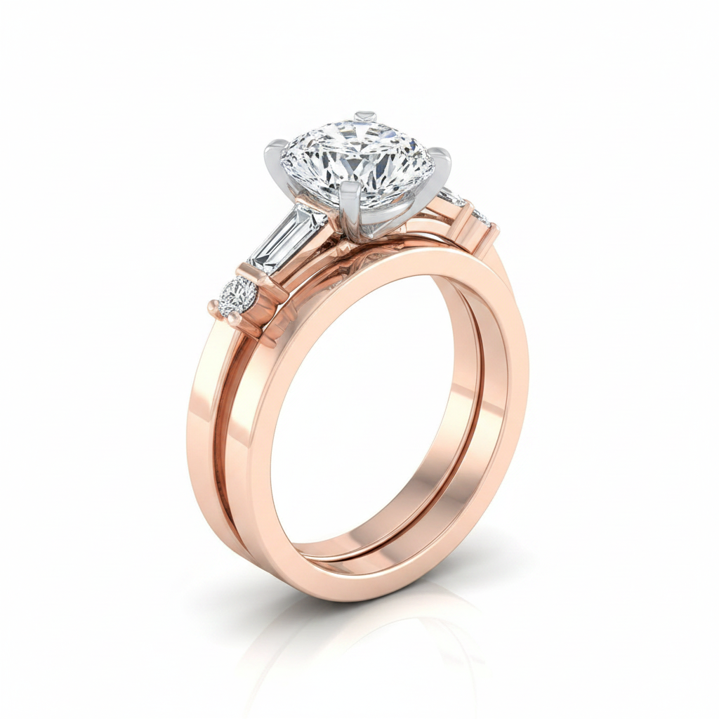 The Diana Matching Wedding Band, Cushion in 14K Rose Gold | RockHer