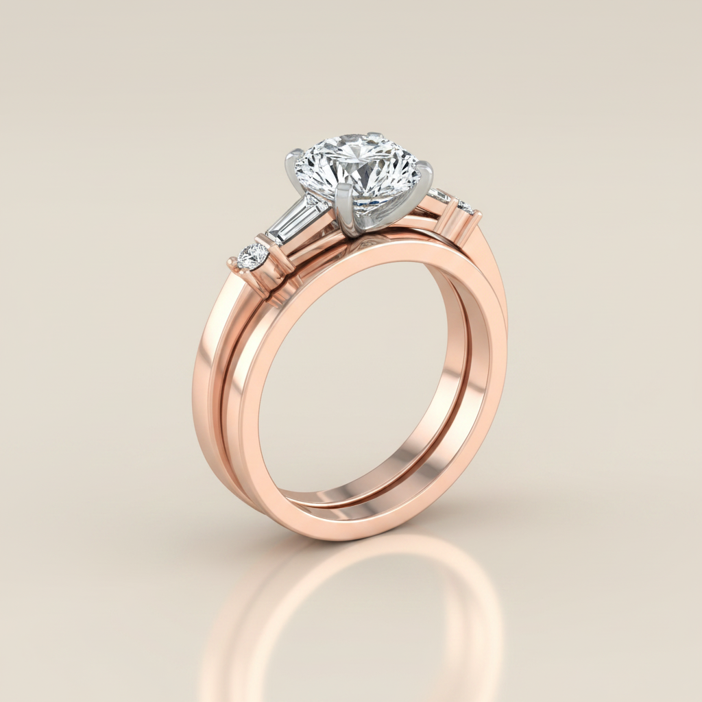 The Diana Matching Wedding Band, Round in 14K Rose Gold | RockHer