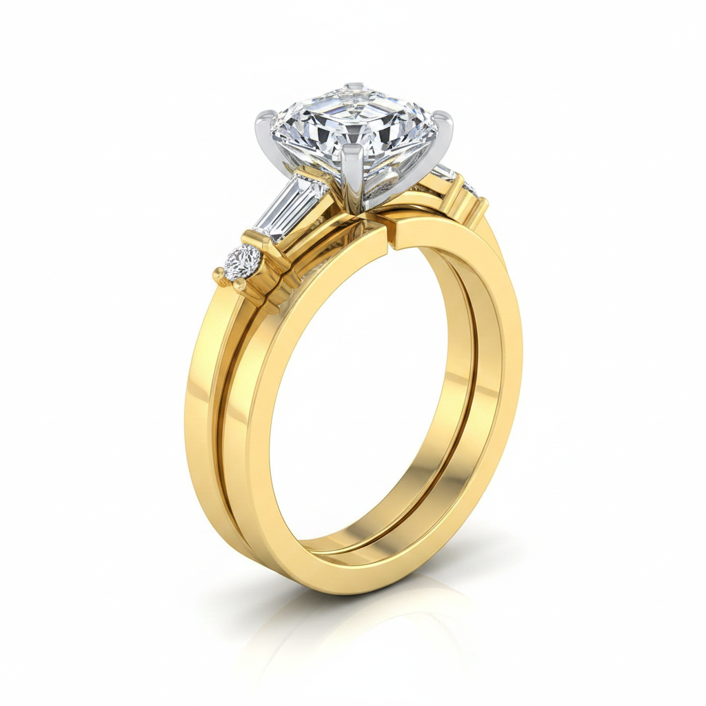 The Diana Matching Wedding Band, Asscher in 18K Yellow Gold | RockHer