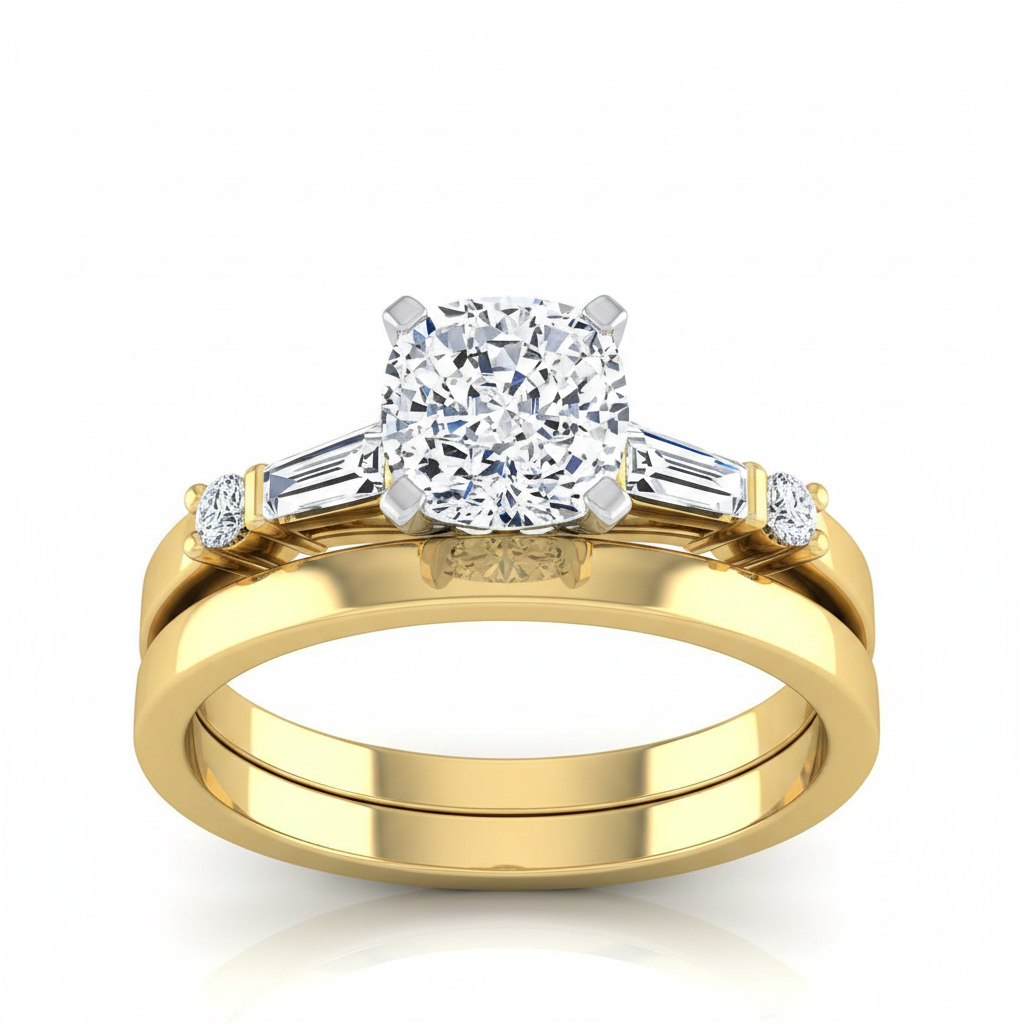 The Diana Matching Wedding Band, Cushion in 18K Yellow Gold | RockHer