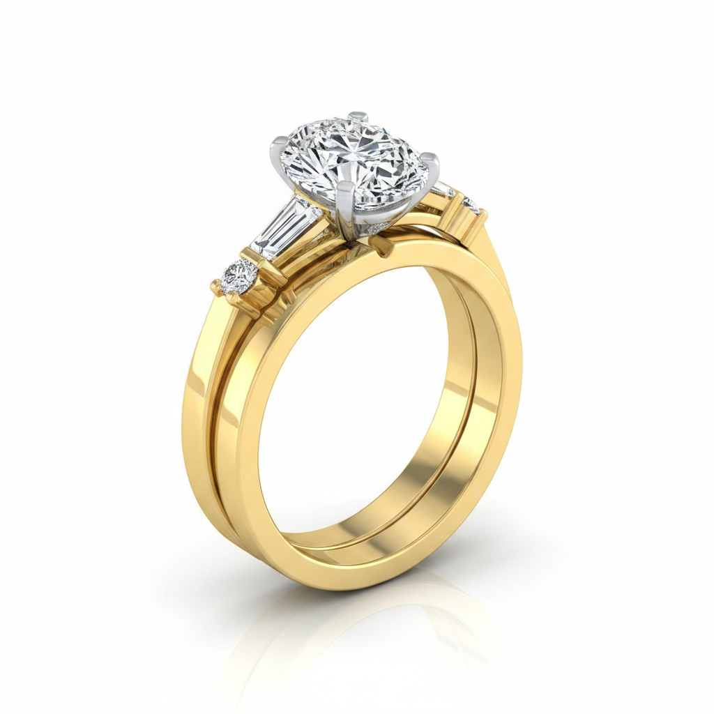 The Diana Matching Wedding Band, Oval in 18K Yellow Gold | RockHer