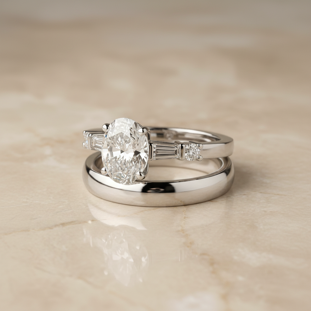 The Diana Matching Wedding Band, Oval in Platinum | RockHer