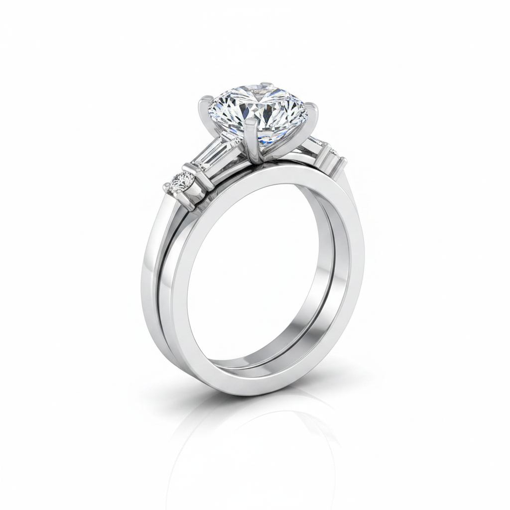 The Diana Matching Wedding Band, Round in Platinum | RockHer