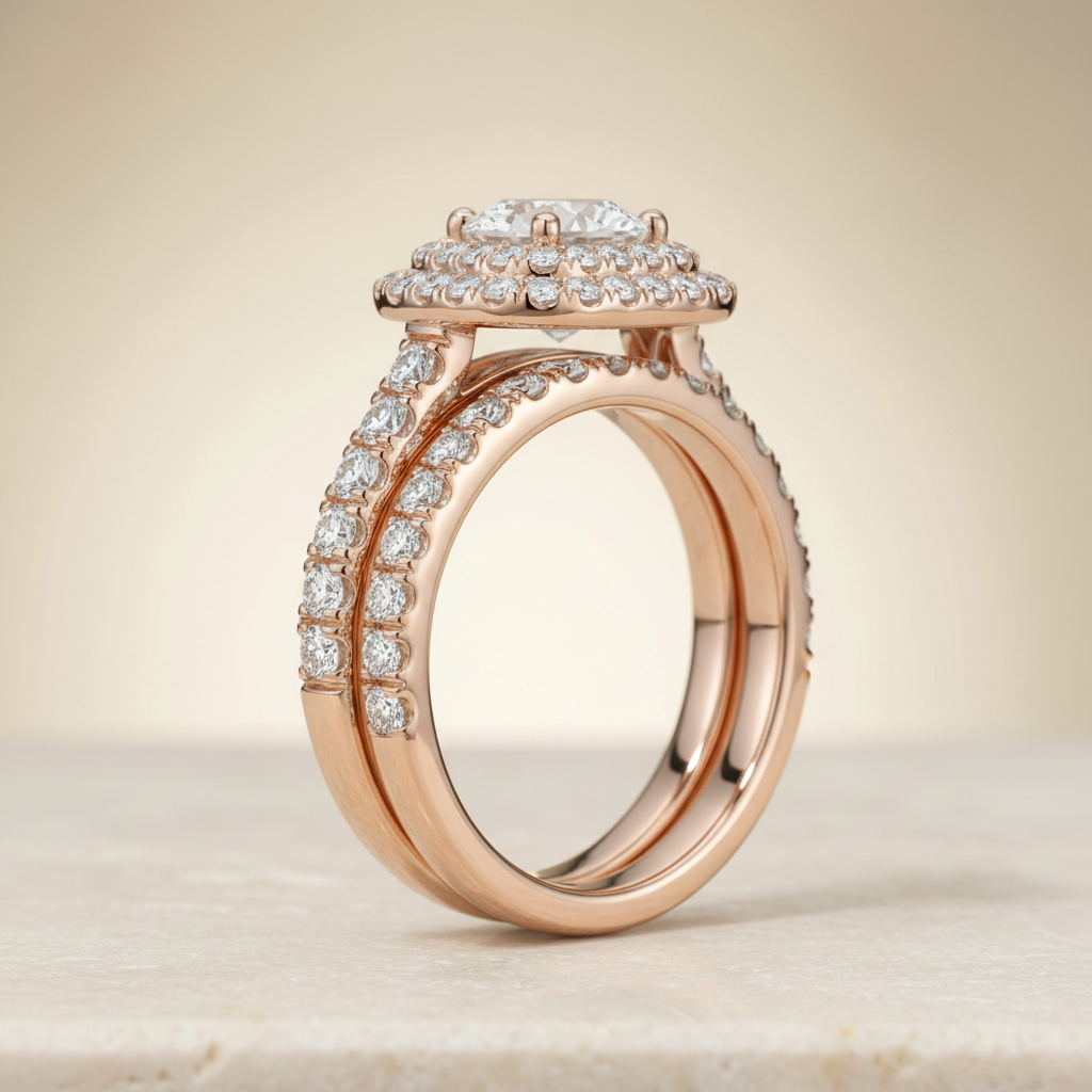 The Dixie Matching Wedding Band, Round in 14K Rose Gold