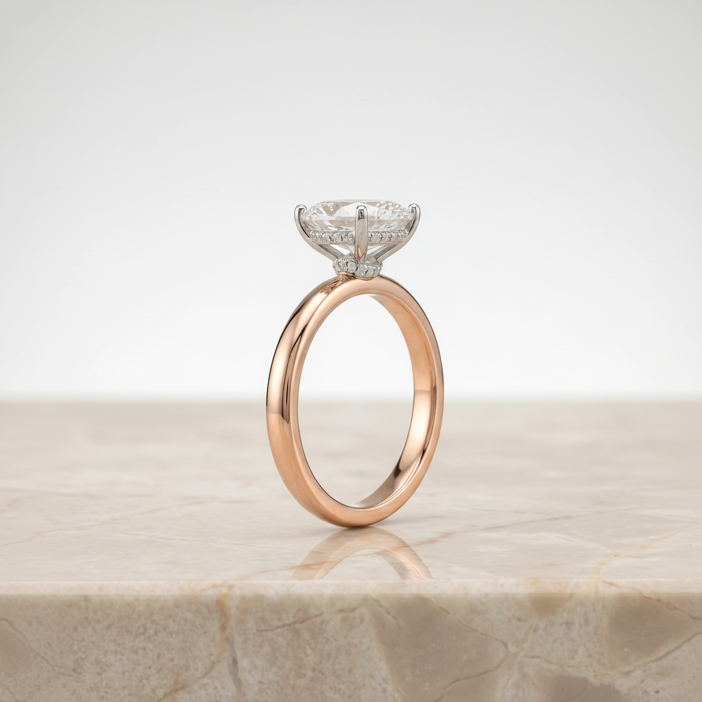 The Dolly Matching Wedding Band, Oval in 14K Rose Gold