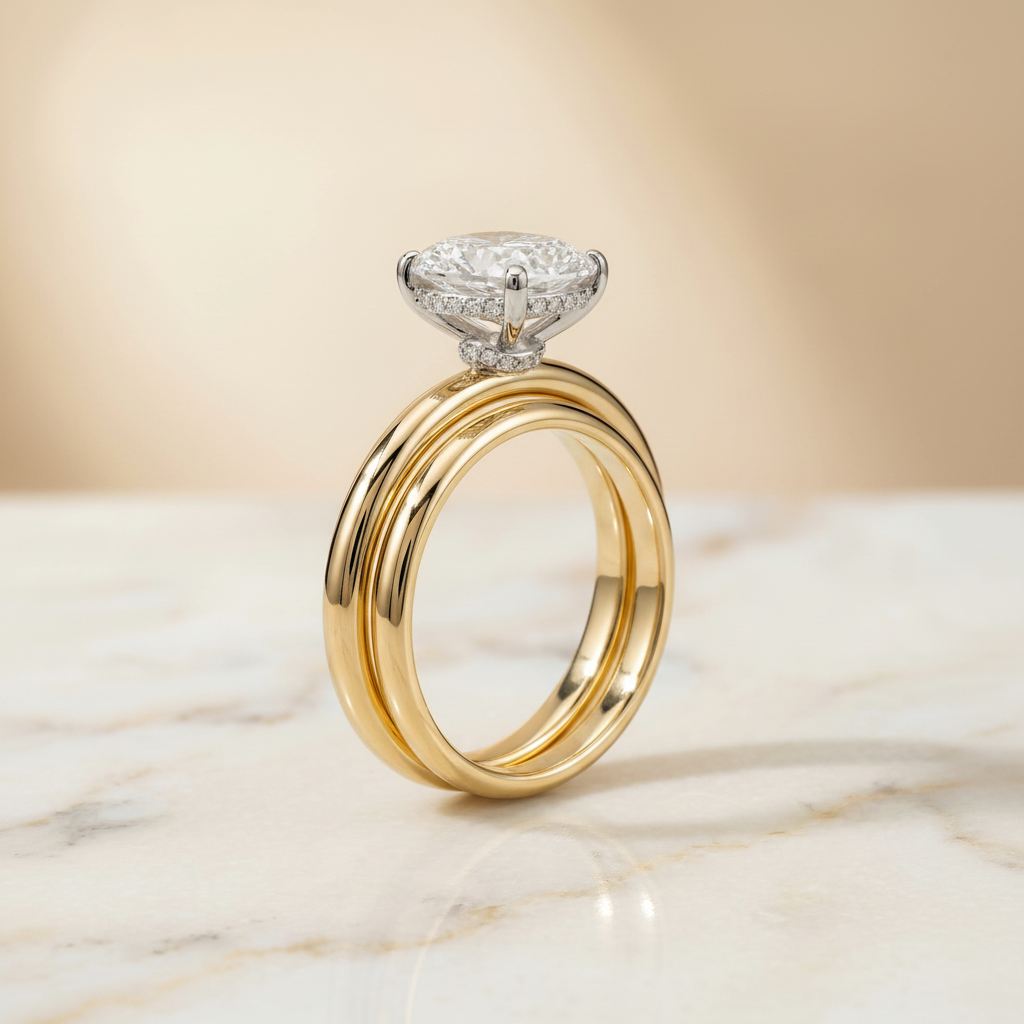 The Dolly Matching Wedding Band, Princess in 18K Yellow Gold | RockHer