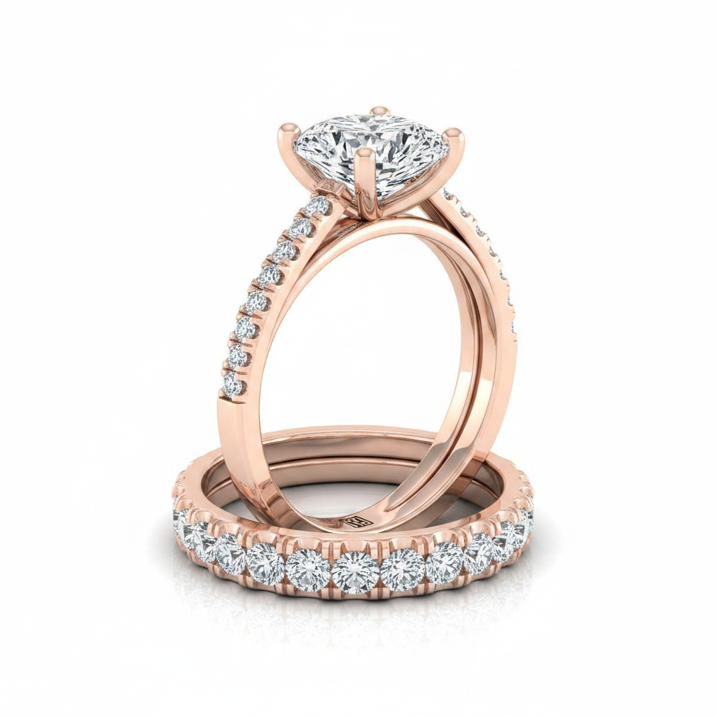 The Donna Matching Wedding Band, Cushion in 14K Rose Gold | RockHer