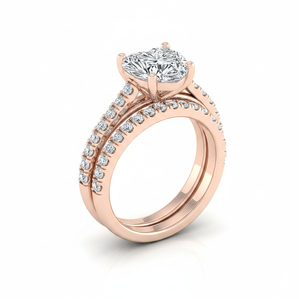 The Donna Matching Wedding Band, Heart in 14K Rose Gold | RockHer
