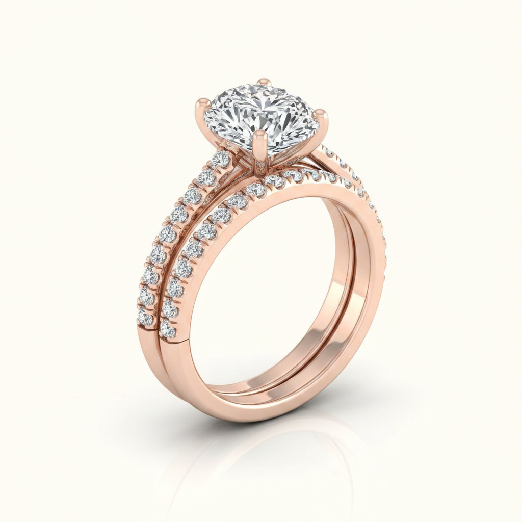 The Donna Matching Wedding Band, Oval in 14K Rose Gold | RockHer