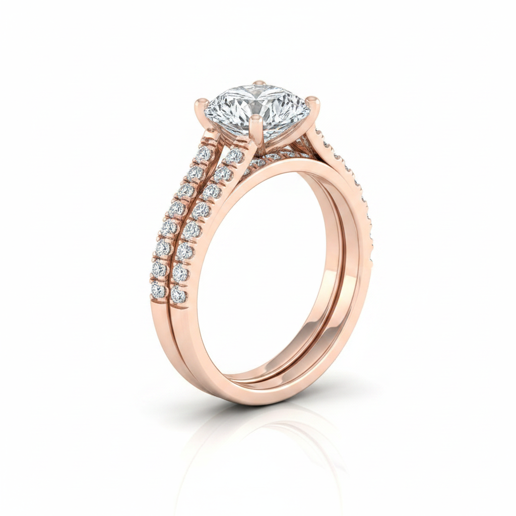The Donna Matching Wedding Band, Round in 14K Rose Gold | RockHer
