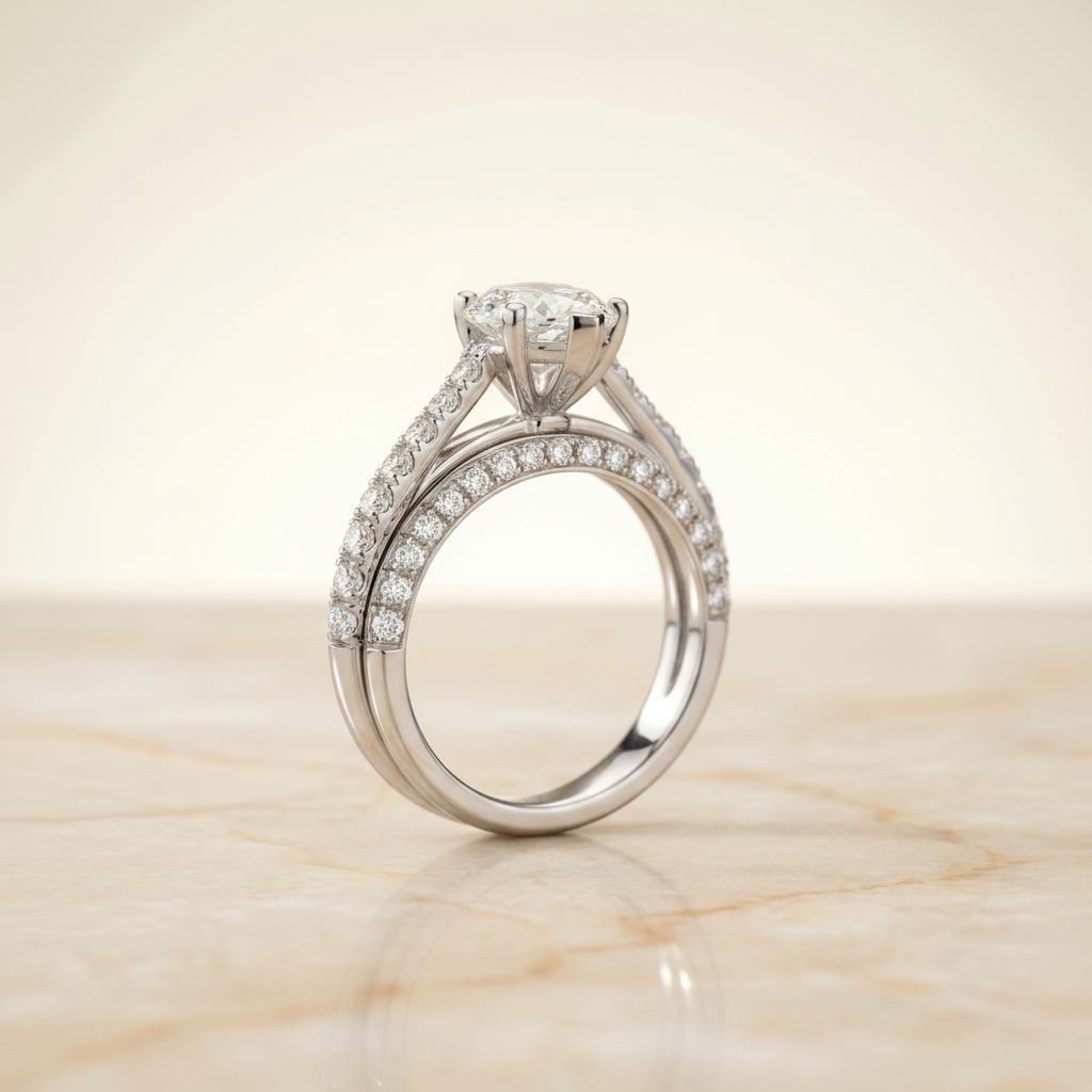 The Donna Matching Wedding Band, Marquise in 18K White Gold | RockHer