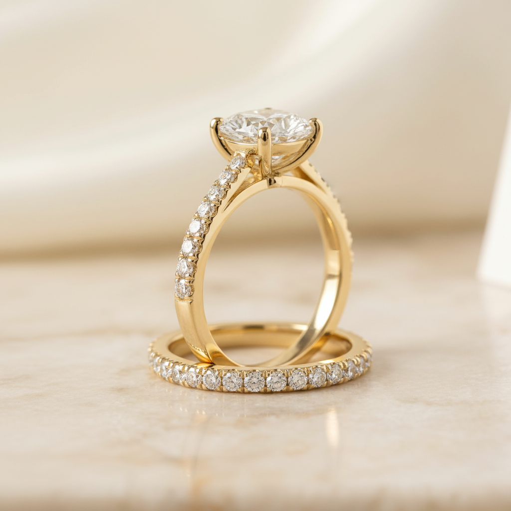 The Donna Matching Wedding Band, Cushion in 18K Yellow Gold | RockHer