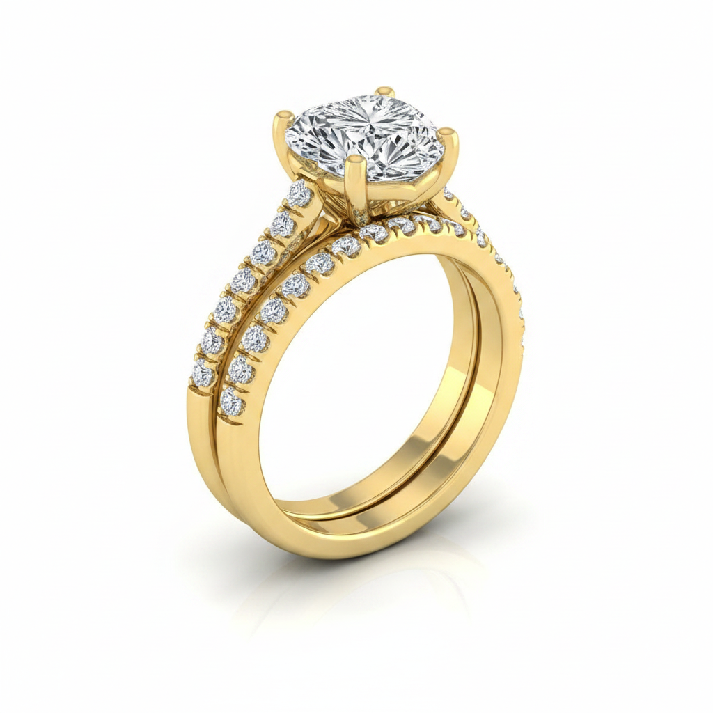 The Donna Matching Wedding Band, Heart in 18K Yellow Gold | RockHer