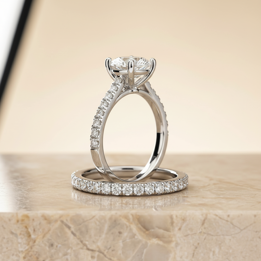 The Donna Matching Wedding Band, Round in Platinum | RockHer
