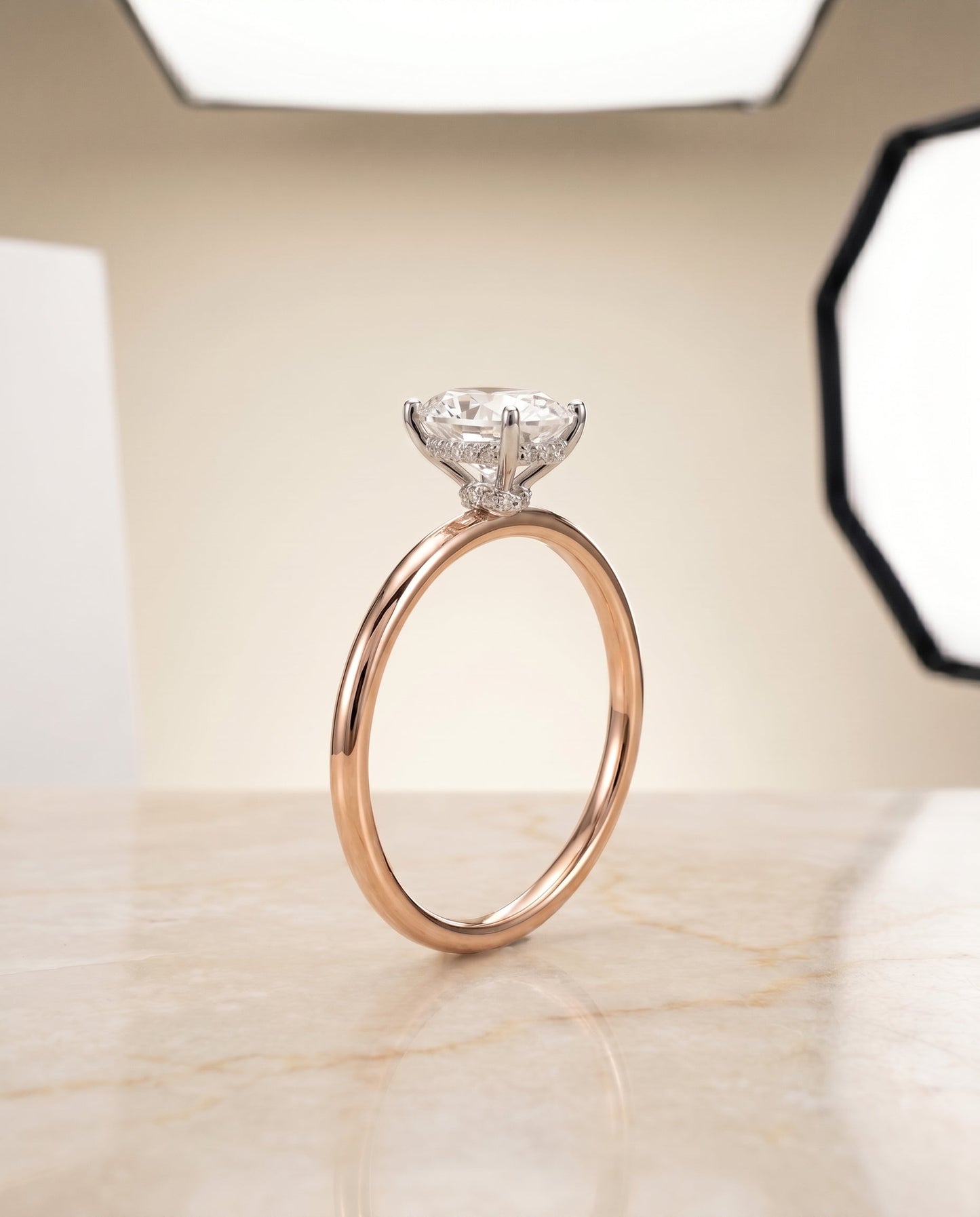 Dolly Select 14kr Oval Double Hidden Halo Solitaire Engagement Ring With 22 Pron – view 5