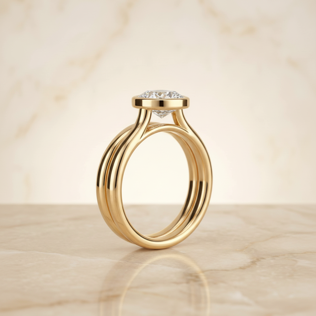 The Duran Matching Wedding Band, Cushion in 18K Yellow Gold