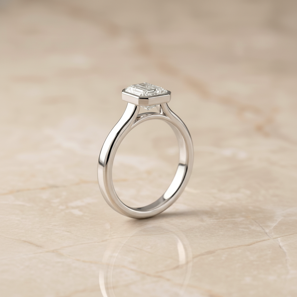 The Duran Matching Wedding Band, Emerald in Platinum