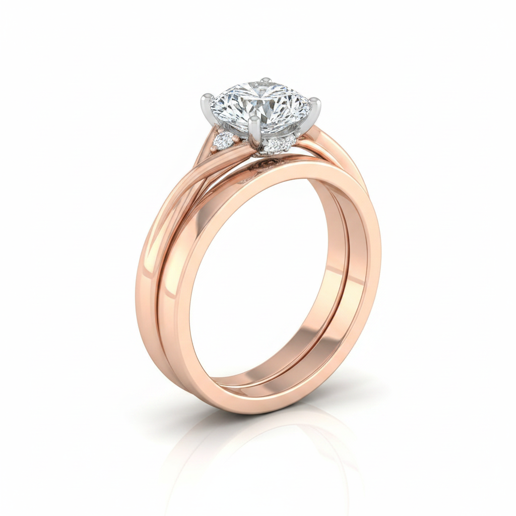 The Dusty Matching Wedding Band, Round in 14K Rose Gold | RockHer