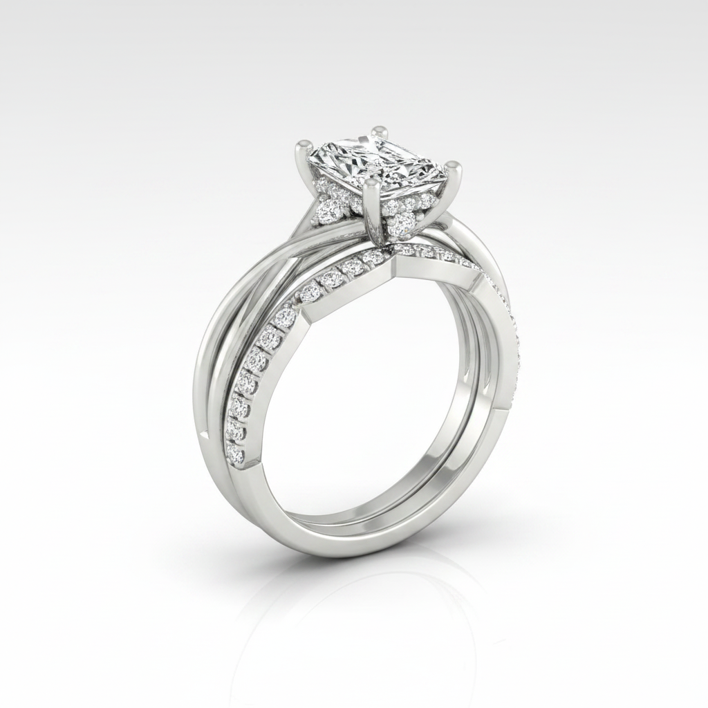 The Dusty Matching Wedding Band, Radiant in Platinum | RockHer