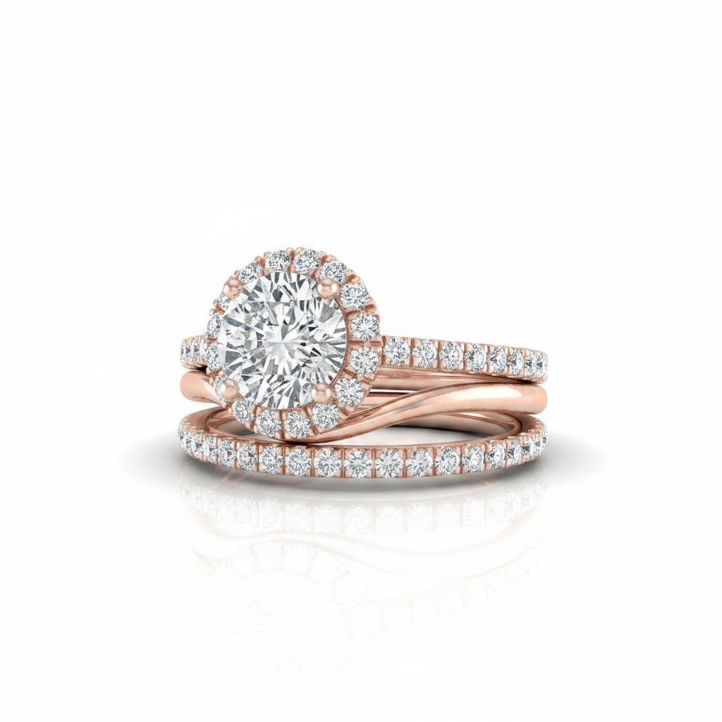 The Dylan Matching Wedding Band, Round in 14K Rose Gold | RockHer
