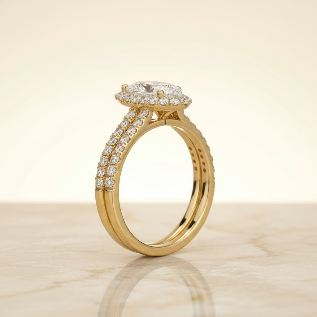 The Dylan Matching Wedding Band, Pear in 18K Yellow Gold | RockHer
