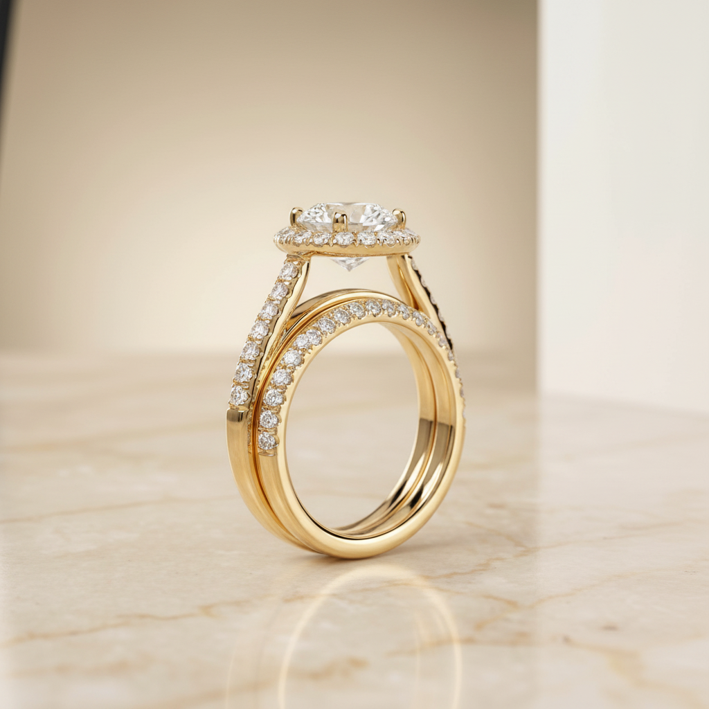 The Dylan Matching Wedding Band, Round in 18K Yellow Gold | RockHer