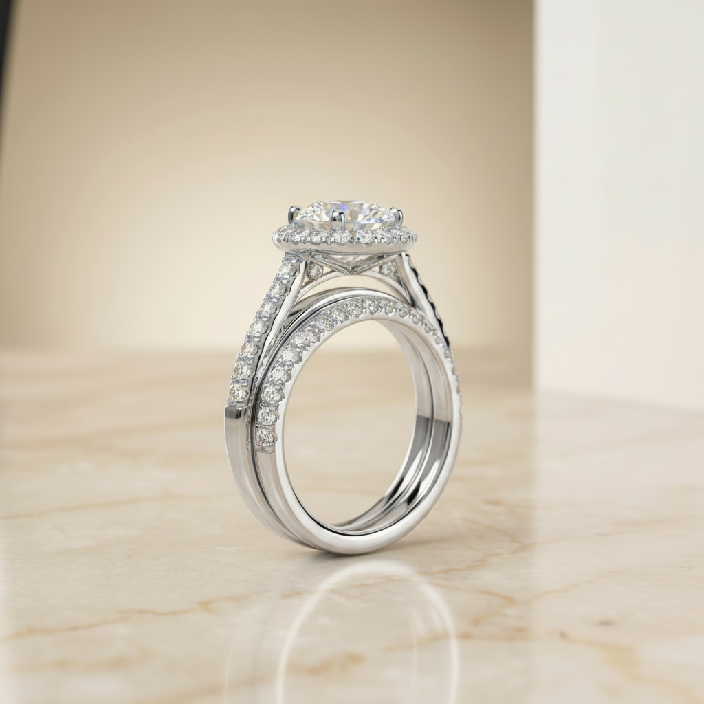 The Dylan Matching Wedding Band, Round in Platinum | RockHer