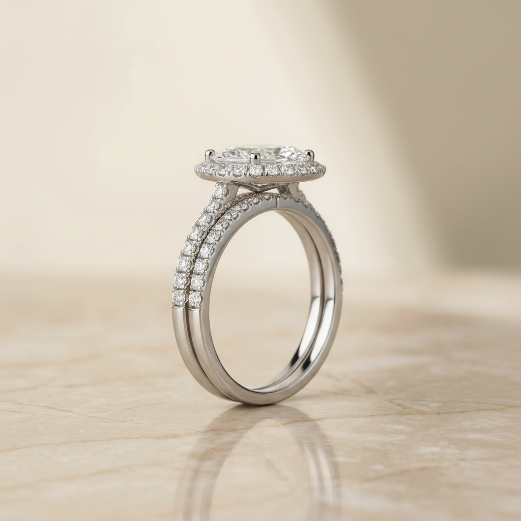 The Dylan Matching Wedding Band, Marquise in Platinum | RockHer
